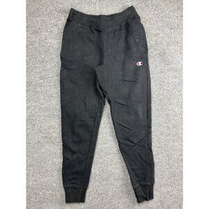 Champion Pants Mens Small Black Reverse Weave Sweatpants Joggers Fleece Pocket